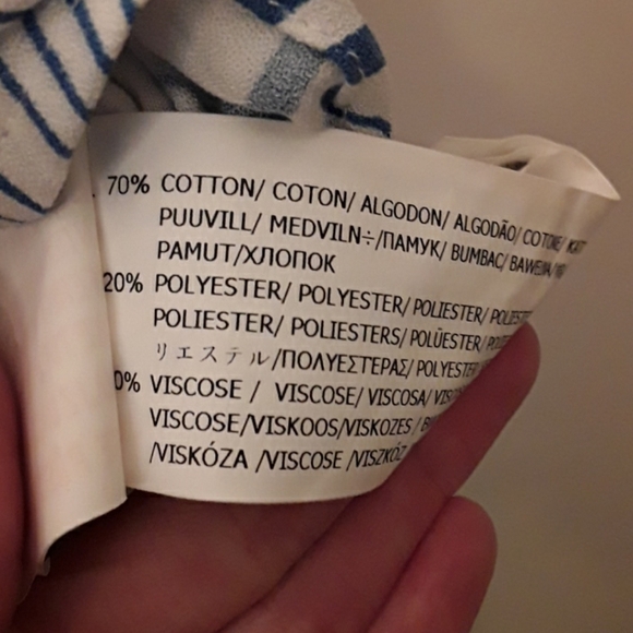 NEVER WORN blue/white striped one  shoulder blouse - Picture 7 of 8